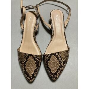 Chinese Laundry Brown Snake Skin Animal Print Pumps Low Heel Shoes 9M